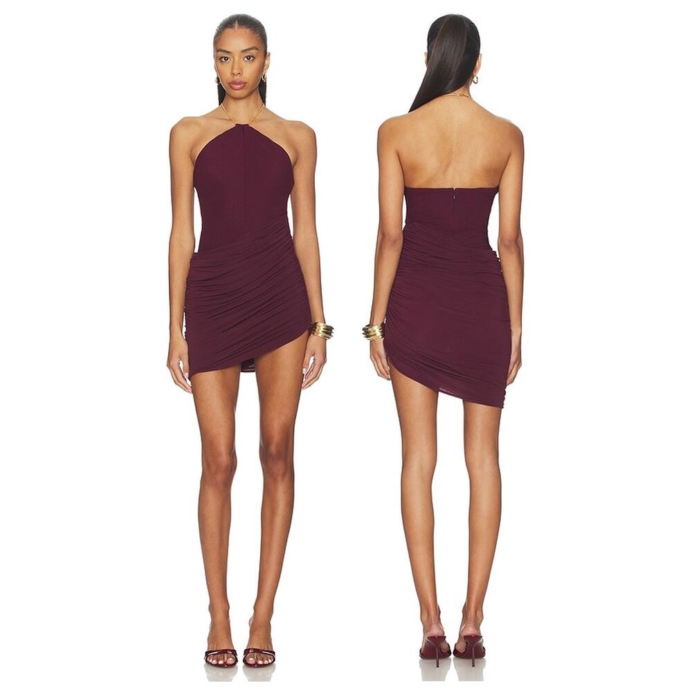Ronny Kobo Delphine Dress Draped Asymmetric Party Cocktail Formal Hoco Fall XS
